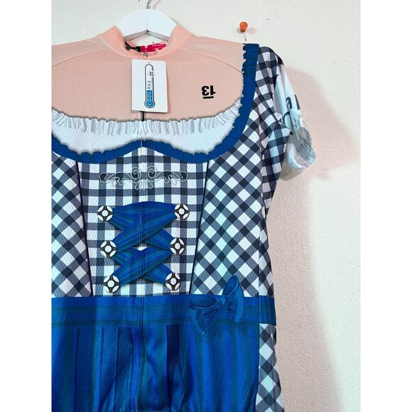 Vie 13 Train Race Womens Cycling Jersey Oktoberfest Dirndl Style XL Coolmax New - Picture 2 of 8